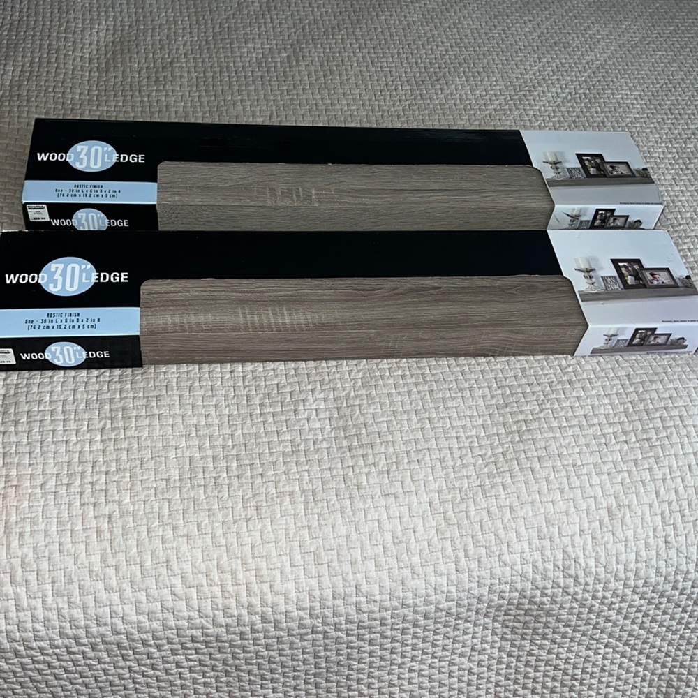 BB&B wood ledge. Set of 2. NIB!